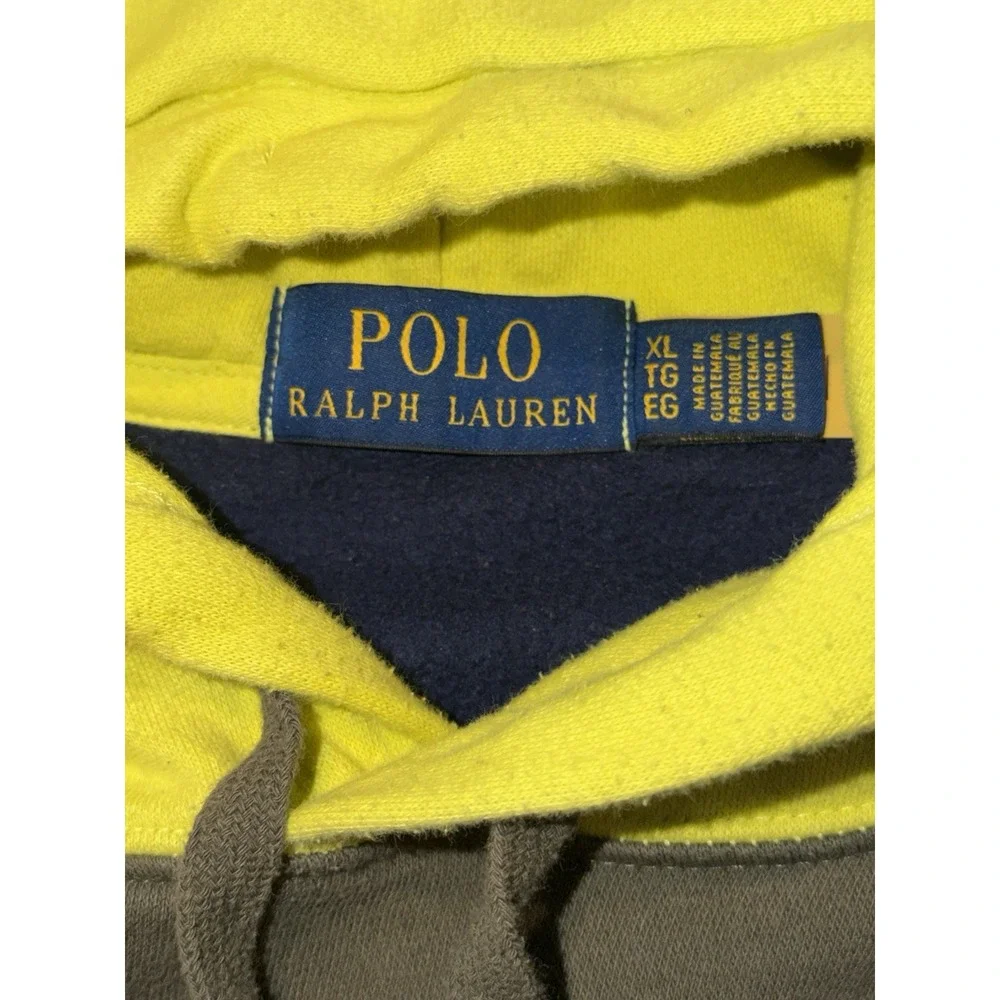Polo Ralph Lauren Colorblock Hoodie Sweater Fleece Mens Size XL